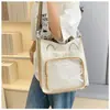 Linda bolsa de hombro con temática de gato, dulce y elegante, una bolsa transparente para fans del anime, una bolsa de mano para que los estudiantes la usen durante las sesiones de tutoría
