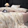 Juego de Cuatro Piezas de Cama Lyocell Tencel, Elegantes Sábanas de Seda Helada, Lujo Accesible Funda de Edredón Suave como la Seda para Dormir sin Ropa Tres Piezas