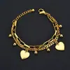 Moda Coreana Amor Corrente Multi-elemento Distintivo Rua Hip Hop Tendência Luxo Leve Elegante Titânio Aço Pulseira Pulseira Joia