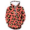 Amazon Novo Comércio Exterior Transfronteiriço Moda Masculina Estampa de Leopardo 3D Cor Contrastante Moletom Casual Pulôver com Capuz