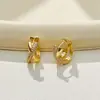 Pendientes de Aro Lisos Minimalistas de Lujo Ligero Estilo Europeo y Americano para Mujer, Moda Estrellada, Pendientes de Temperamento Fresco y Elegante
