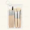 Conjunto de 8 Pincéis de Maquiagem Portátil para Viagem Pincel para Blush Pincel para Sombra Pincel para Base Pincel para Corretivo Pincel para Contorno Pelo Animal