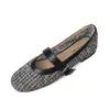 Sandalias de Malla para Mujer, Zapatos Mary Jane, Nuevo Estilo Primavera/Verano, Plantilla de Piel Genuina, Suela Plana, Correa Única, Punta Redonda, Zapatos de Boca Baja