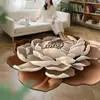 Alfombra de Piso de Terciopelo de Cristal Estéreo 3D de Plantas y Flores Transfronteriza, Decoración de Sala de Estar, Alfombrilla para Mesa de Café y Sofá, Manta Absorbente para Mesita de Noche de Dormitorio