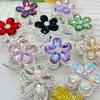 Aleación de Industria Pesada Hueca Diamante Flores de Cinco Pétalos Agujero Recto Cuentas Cadena de Teléfono Móvil DIY Colgante Llavero Accesorios de Bolígrafo con Cuentas