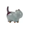 Enfeites Criativos de Gato, Enfeites de Animal de Chá Cerâmico Fofo, Brinquedos de Chá, Decorações Divertidas e Curativas para Casa, Mesa de Trabalho, Entrada
