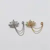 Broche de Corona de Moda Nuevo Broche de Diamante Popular Europeo y Americano Cadena para el Pecho Chapada en Plata Pin de Solapa para Traje Accesorios para la Ropa