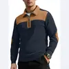 Suéter de Punto Europeo y Americano para Hombre Otoño e Invierno con Solapa, Bordado Jacquard, Cremallera Deportiva Estilo Americano Casual al por Mayor