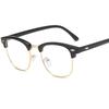 Gafas Anti-Luz Azul para Hombre, Lente Plana Protección Ocular para Computadora y Teléfono Móvil, Marco Redondo Anti-UV Gafas para Miopía 8609