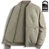 Jaqueta de algodão masculina, casaco de algodão para inverno de meia-idade, jaqueta casual quente de gola baseball curta, novo casaco de algodão moderno