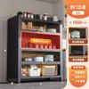 Estante de almacenamiento de cocina de múltiples capas, armario de pie para horno microondas, armario multifuncional para el hogar con puerta, armario de almacenamiento a prueba de polvo.