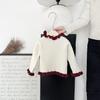 Vestido de Otoño e Invierno para Niñas Suéter Básico Cuello Alto Estilo Occidental Niña Pequeña Bebé Encaje Cálido Suéter Interior Superior