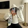 Sudadera Casual de Moda Otoño e Invierno Unisex Estampado de Dólares por Ambos Lados Estilo Caliente Cárdigan con Cremallera Estampado Transfronterizo 2025
