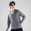 Ropa Transpirable de Seda Helada para Proteger del Sol al Aire Libre para Mujer, Ropa de Protección Solar con Protección UV para Verano, Chaqueta Transpirable con Protección Solar y Visera Desmontable