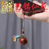 Llavero de Manzana de Palo de Rosa Estilo Pareja Noche de Navidad Madera Creativo Simulación Colgante de Bolso de Manzana Regalo