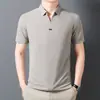 Camisa masculina de manga curta com lapela para o verão, moda casual de meio de ano, camiseta solta de meia manga, polo de comércio exterior geração cabelo