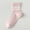 Calcetines calcetines de mujer algodón fino combinable raya de dos barras tubo corto damas absorbente de sudor transpirable boca baja antideslizante mayoreo