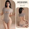 Suéter Lencero Sexy Pijama de una Pieza Abierto en el Pecho Conjunto Pasión Caliente Lencería Japonesa Tejida Espalda Descubierta con Cordones