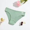 Nuevas Bragas de Algodón para Mujer con Hilo Color Sólido Cintura Baja Vientre Transpirables Doble Capa Panties para Niñas Suministro Directo de Fábrica