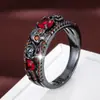 Anillo de Calavera Personalizado Tk Transfronterizo con Incrustación de Rosa y Circonita, Anillo de Dedo Índice de Moda Unisex al por Mayor
