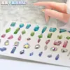 Joias de unha mistas atacado tamanho grande pequeno vidro cor champanhe aurora diamante formato especial acessório de unha diy