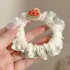 Scrunchie retrô com estampa de leopardo cor de café para outono, estilo coreano, moderno, versátil, elástico durável para rabos de cavalo e acessórios de cabelo