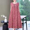 Vestido de verão de algodão e seda para mães, vestidos para mulheres de meia-idade e idosas, tamanhos grandes, roupas femininas 200kg solto, algodão artificial sem mangas, nova saia
