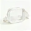 Nova Bolsa Transparente Portátil à Mão à Prova d'Água Transversal PVC Inodora para Passeio Feminina de Ombro Único Armazenamento de Higiene Pessoal Pequena Bolsa Quadrada