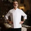 Roupa de Trabalho de Chef Manga Longa Estilo Outono e Inverno Panificação Restaurante Ocidental Confeitaria Roupas de Chef Elástica Antiestática Roupas de Confeiteiro