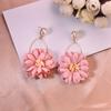 Pendientes de flores tridimensionales con aguja de plata, moda en Internet, populares, románticos, rosas, nuevos estilos, súper hadas, exagerados pendientes de flor de cerezo, moda para mujeres.