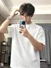 Camiseta de Verano para Hombre de Estilo Americano Blanco con Bordado de Waffle, Manga Corta, Fresca, Protección Solar, Secado Rápido, para Deportes al Aire Libre