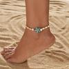 Tobillera elástica de moda estilo marinero con cuentas aleatorias de estrella de mar turquesa para fiesta de vacaciones en la playa fiesta
