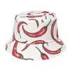 Chapéu de Pescador Estampado com Padrão de Vegetais Criativo Novo 2024 Chapéu de Sol Casual ao Ar Livre de Verão para Mulheres Mais Fácil de Combinar Chapéu Balde