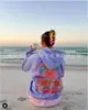 2026 Verano Nueva Camisa con Capucha Estampada de Moda Estilo Americano Moda Callejera Versátil Sudadera Chaqueta