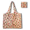 Sacola de Compras Dobrável, Bolsa Quadrada de Tecido Floral, Bolsa Tote Portátil e Resistente, Sacola Ecológica para Compras de Supermercado, Bolsa Impermeável para Armazenamento