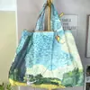 Sacola de Compras Dobrável com Grande Capacidade, Série Pintura a Óleo, Nova Estampa Digital de Desenho Animado, Sacola de Compras Portátil Ecológica