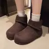 Botas de nieve retro de suela gruesa, que aumentan la altura y forradas de felpa para mujer, nueva colección otoño/invierno 2026, zapatos de algodón versátiles y cálidos, botines estilo Birkenstock
