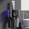 Portavasos para cepillos de dientes de pared, portacepillos de dientes para parejas, esterilizador UV, estante de almacenamiento inteligente para vasos de pasta de dientes eléctricos