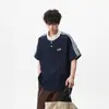 Três camisetas retrô estilo Henry, polos juvenis de cinco mangas, camisetas de manga curta unissex estilo americano de verão estilo faculdade