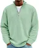 2026 Amazon Outono Novo Top Casual Masculino Gola Alta Zíper Veludo Manga Longa Camisa Polo Masculina