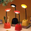Porta-canetas luminária de mesa simples quarto mesa de cabeceira desktop luz noturna LED recarregável porta-canetas luminária de mesa estudante luz para leitura escrita