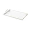 Bandeja de metal para tazas de té, bandeja rectangular para mesa de centro, bandeja de entrada, adornos de lujo ligeros para tazas de té