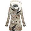 Cross-border 2023 quente novo trench coat feminino inverno pelúcia estilo europeu e americano 3D losango flor casaco com capuz atacado