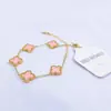 Pulsera para mujer de acero inoxidable con trébol de cuatro hojas tipo explosión, simple y avanzada, no se decolora, temperamento de nicho de lujo ligero, venta directa de fábrica