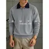Camisa polo, suéter de punto con cuello, suéter de media cremallera a bloques de color para hombre y pareja, estilo old money, otoño e invierno, venta al por mayor de fábrica transfronteriza
