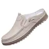 Mocasines casuales ligeros sin cordones para hombre, de cuero genuino, transpirables, con suela suave y antideslizante, talla grande, mocasines de cuero de vaca de capa superior