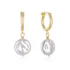 Brincos de Prata 925 com Pérolas Barrocas Brincos Moda Europeia e Americana Clássico ins Brincos de Tarraxa de Pérola