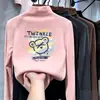 Camiseta interior de manga larga estilo caricatura para niños, nueva colección primavera/otoño/invierno, con forro polar, top térmico de manga larga para niños mayores