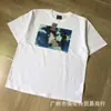2025 Tendência de Beleza da High Street Saint Retro Lavado Velho Alta Qualidade Casual Solto Camiseta Masculina de Manga Curta Vintage