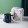 Caneca Cerâmica Presente Simples Caixa de Presente Criativa Conjunto de Copos de Água Canecas para Casal Caneca de Café com Tampa Caneca de Lembrança
